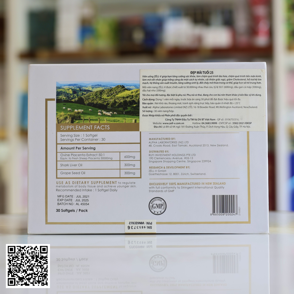 Nhau Thai Cừu Zell V Platinum Plus 30000mg Cao Cấp Từ New Zealand (NEW)