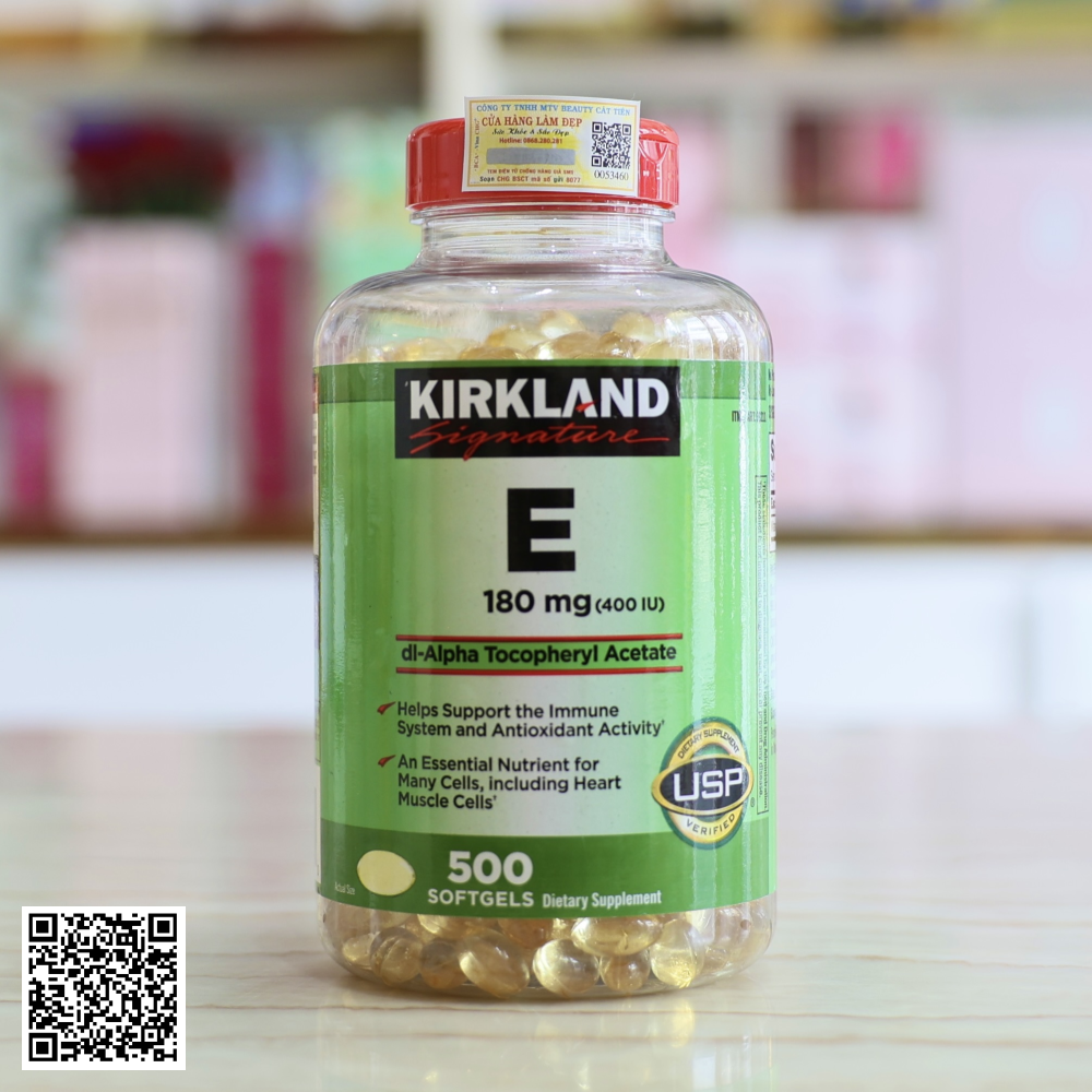 Viên Uống Vitamin E Kirkland Signature Vitamin E 400 IU Mỹ 500 Viên