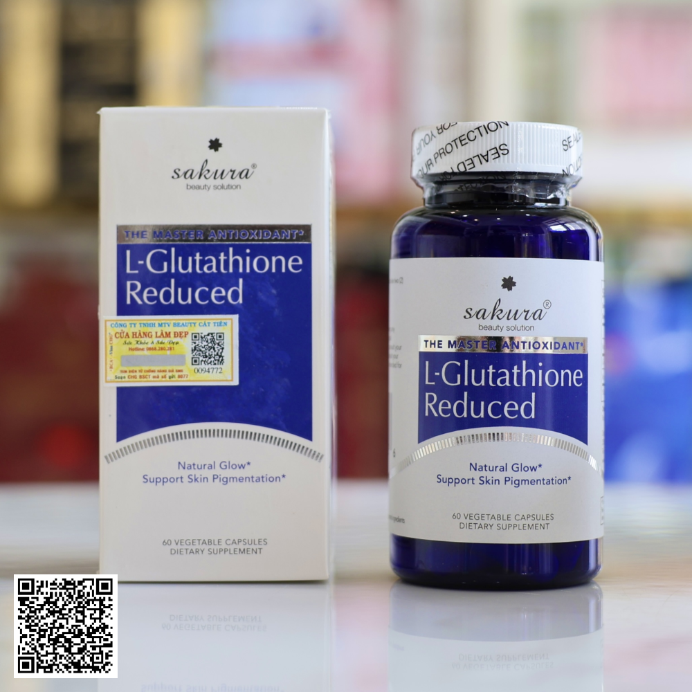 Viên Uống Trắng Da Hỗ Trợ Ngừa Lão Hóa Sakura L-Glutathione Reduced Từ Nhật Bản 60 Viên