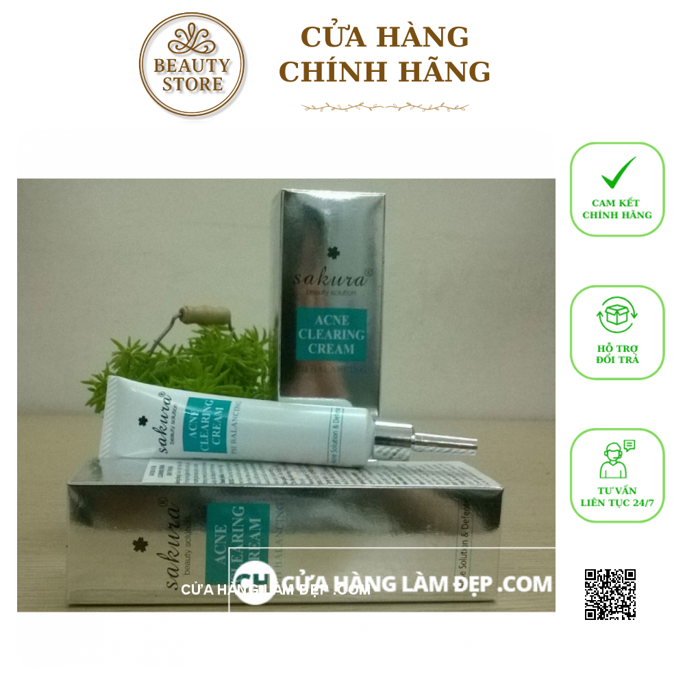Kem Giảm Mụn Sakura Acne Clearing Cream