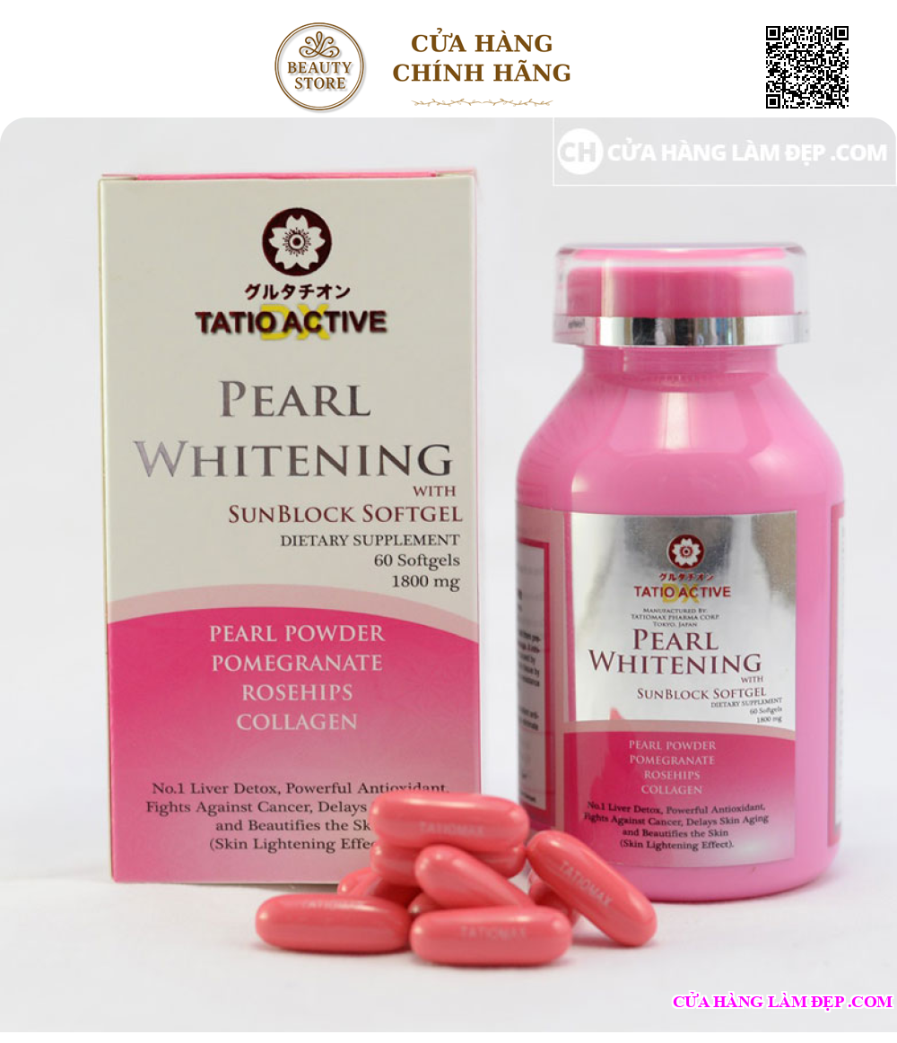 Viên uống làm trắng da Ngọc Trai Tatio Active Pearl Whitening 1800mg 60 viên