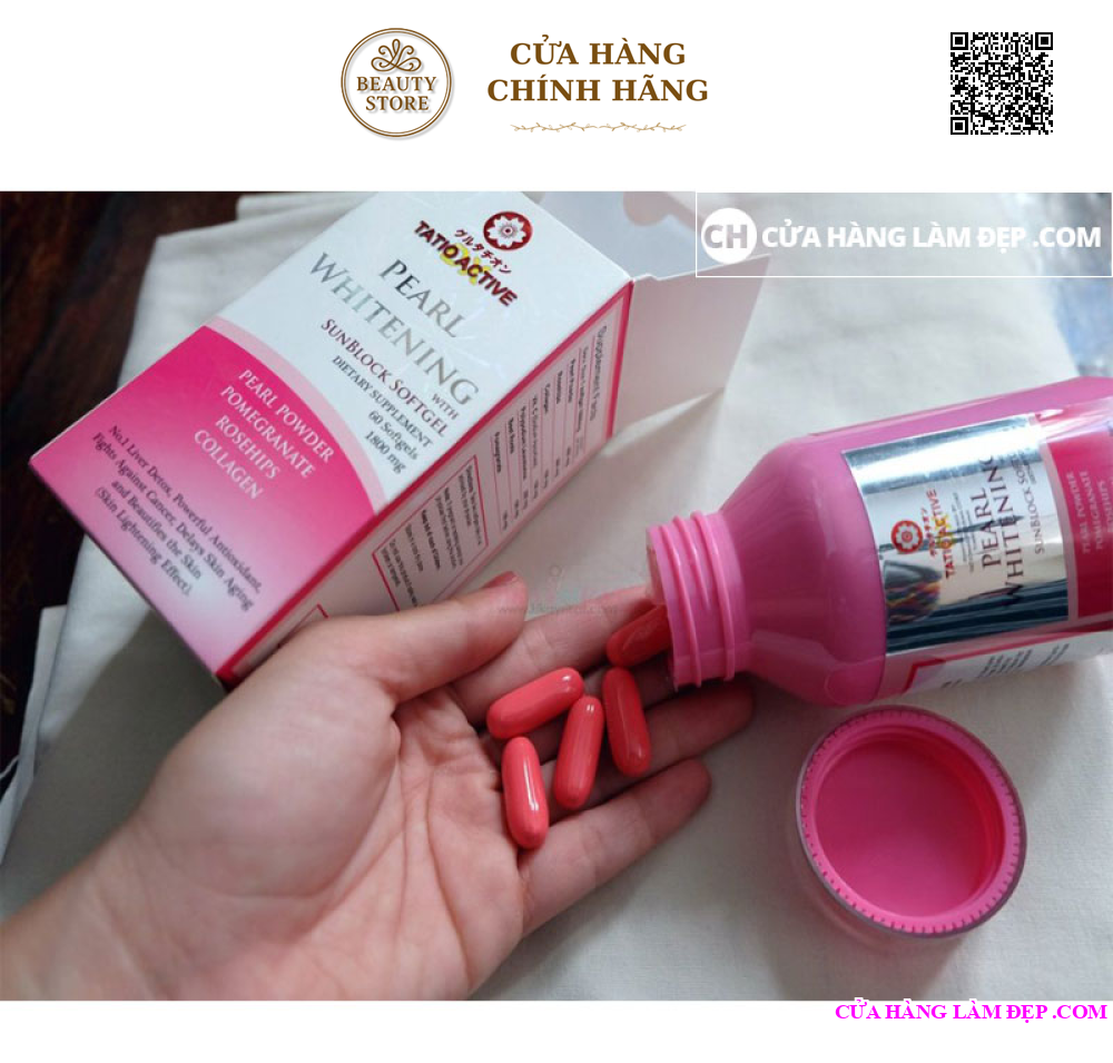 Viên uống làm trắng da Ngọc Trai Tatio Active Pearl Whitening 1800mg 60 viên