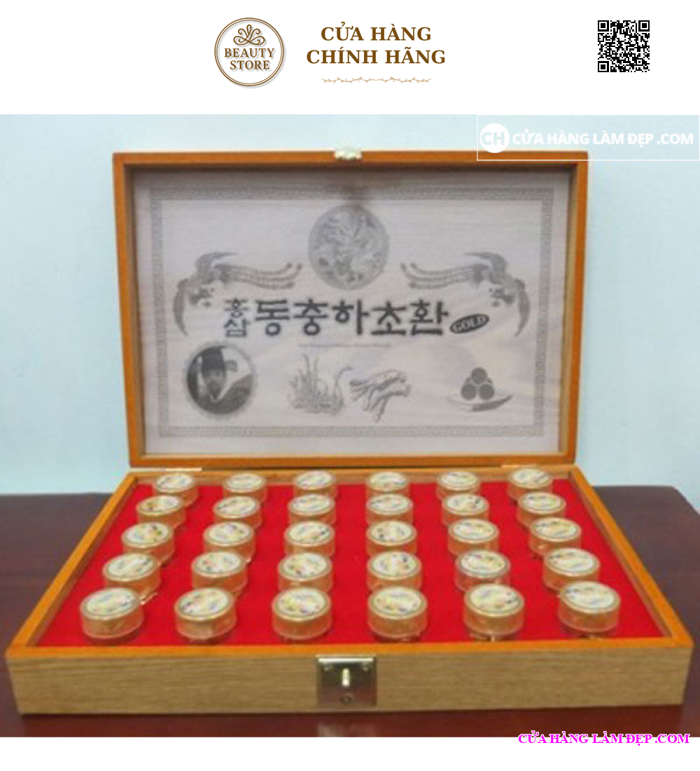 Đông Trùng Hạ Thảo Hộp Gỗ Royal Gold 30 Viên