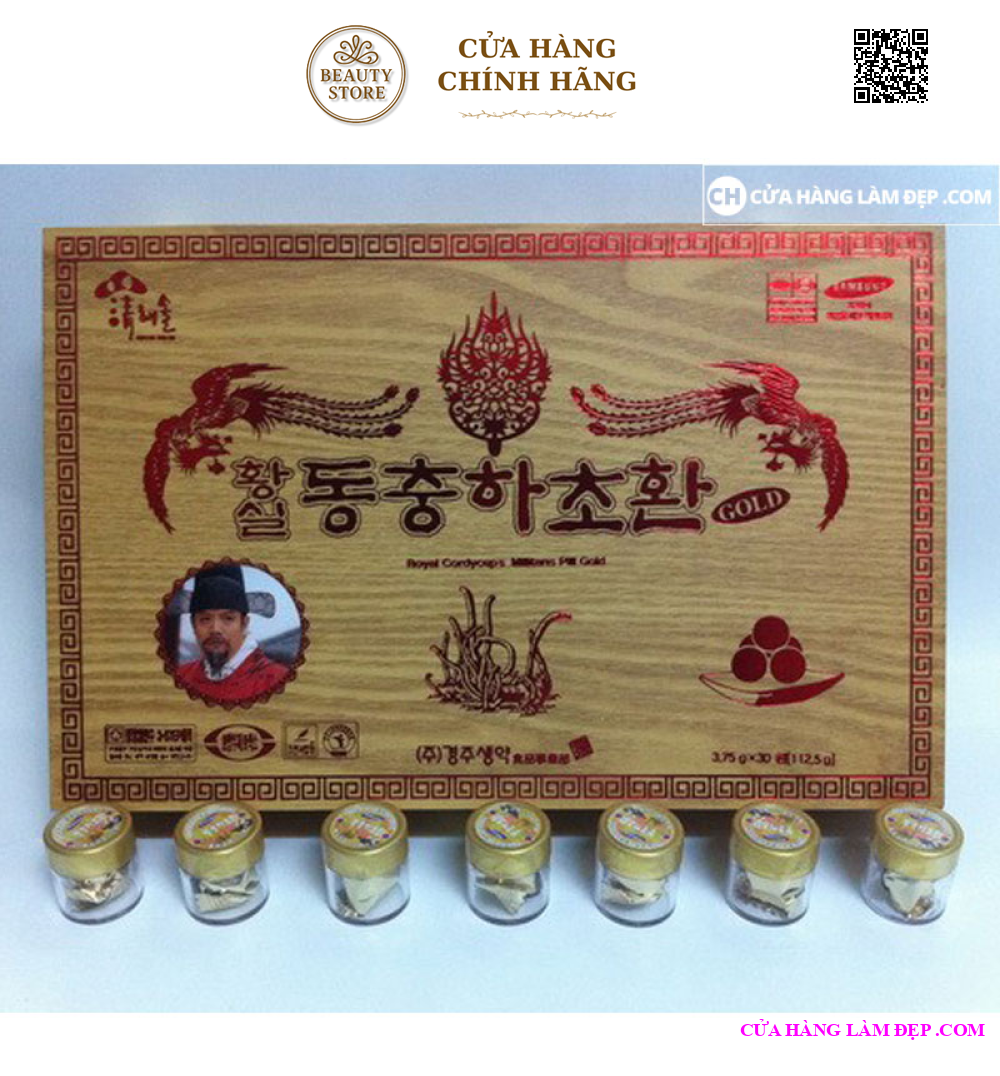 Đông Trùng Hạ Thảo Hộp Gỗ Royal Gold 30 Viên