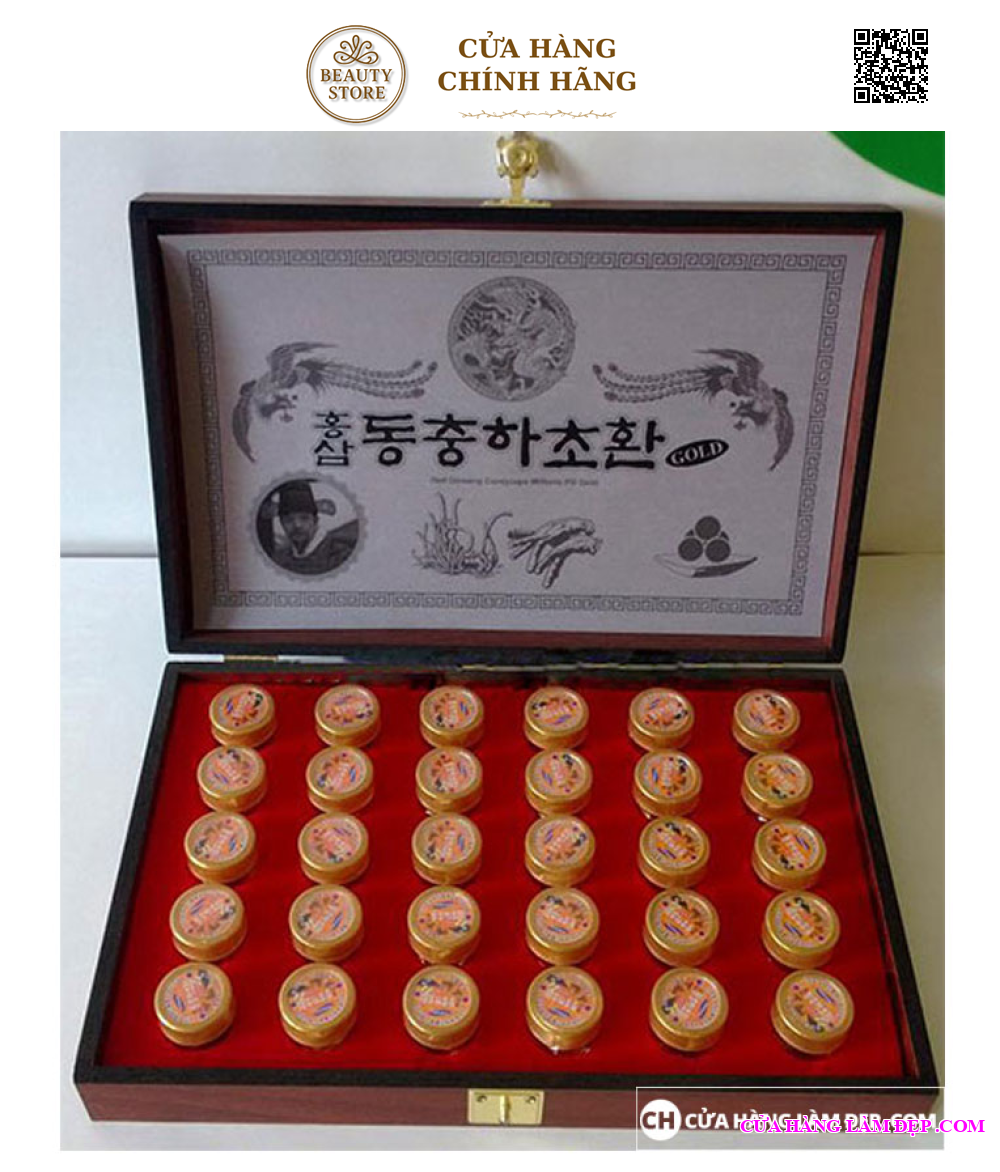 Đông Trùng Hạ Thảo Hộp Gỗ Royal Gold 30 Viên