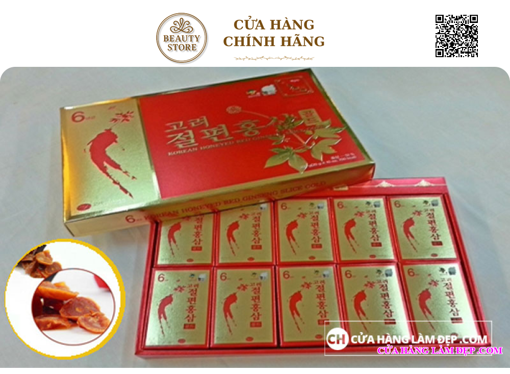 Hồng Sâm Lát Tẩm Mật Ong Hàn Quốc KGS (20gr x 10 hộp) (6 tuổi)