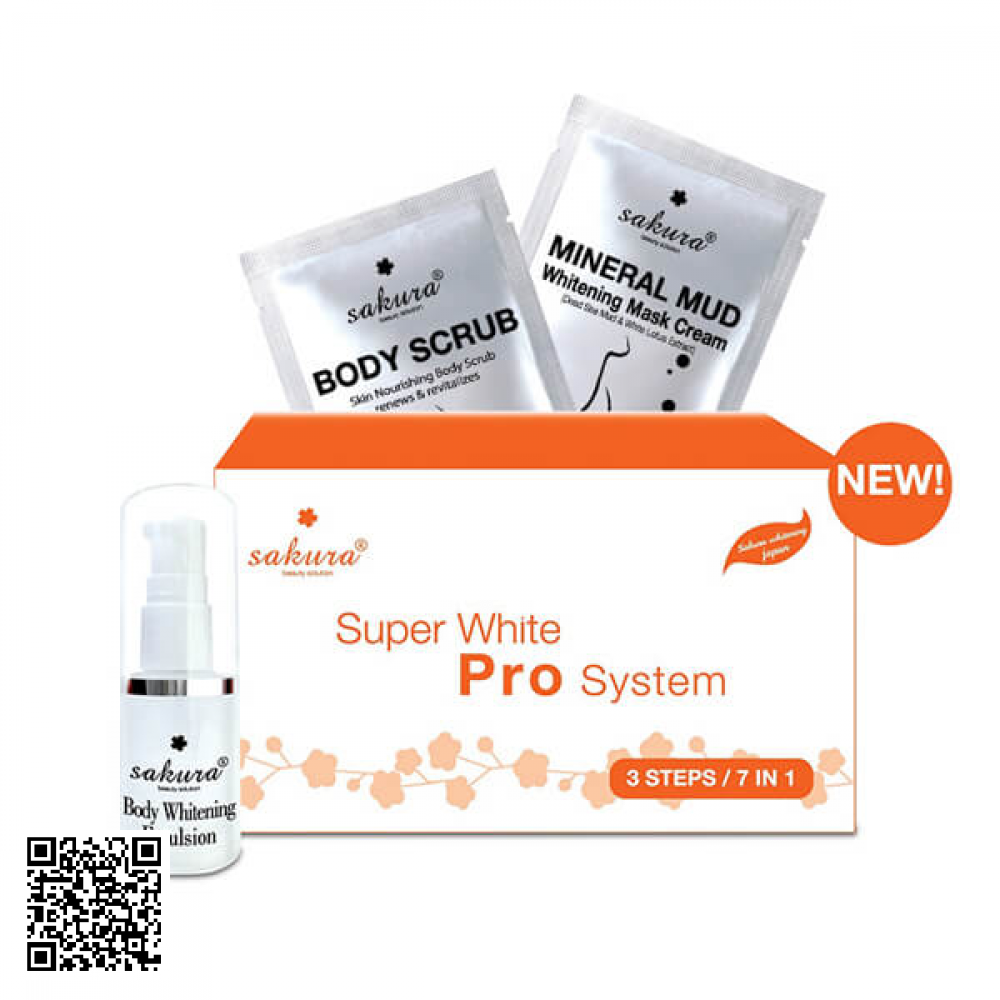 Bộ Kem Tắm Trắng Sakura Super White Pro System