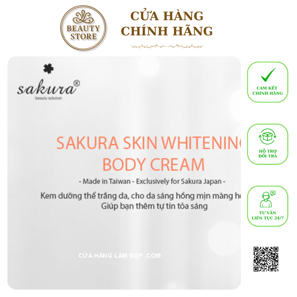 Kem Dưỡng Trắng Da Toàn Thân Sakura Skin Whitening L-Glutathione Body Cream