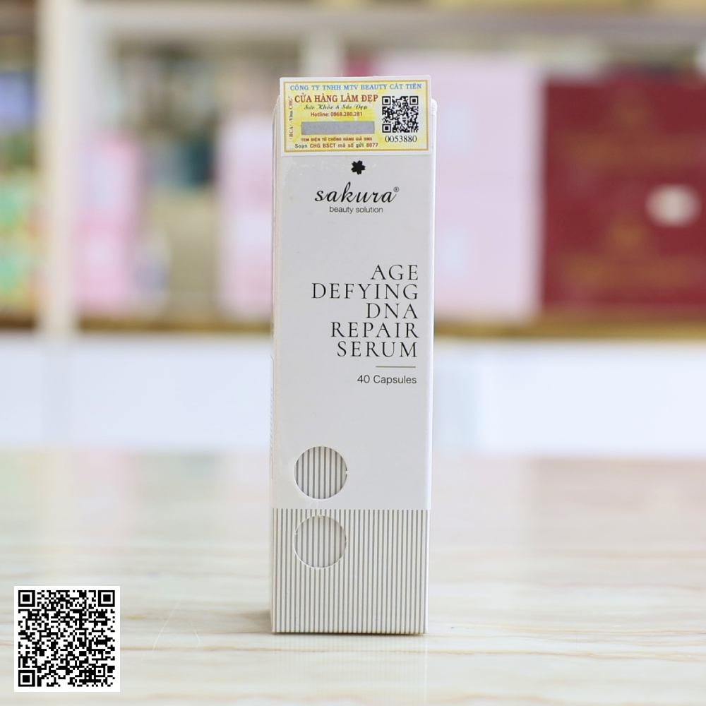 Serum Dưỡng Da Hỗ Trợ Ngừa Lão Hóa Sakura Age Defying Dna Repair Serum Từ Nhật Bản 40 Viên