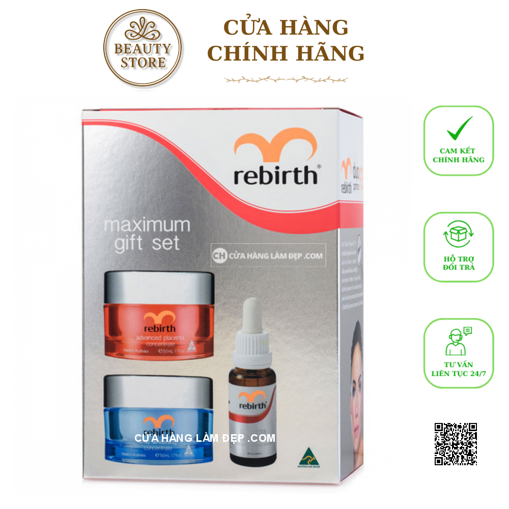 Bộ Kem - Serum Mờ Nám, Tàn Nhang, Trắng Da Rebirth Maximum Gift Set