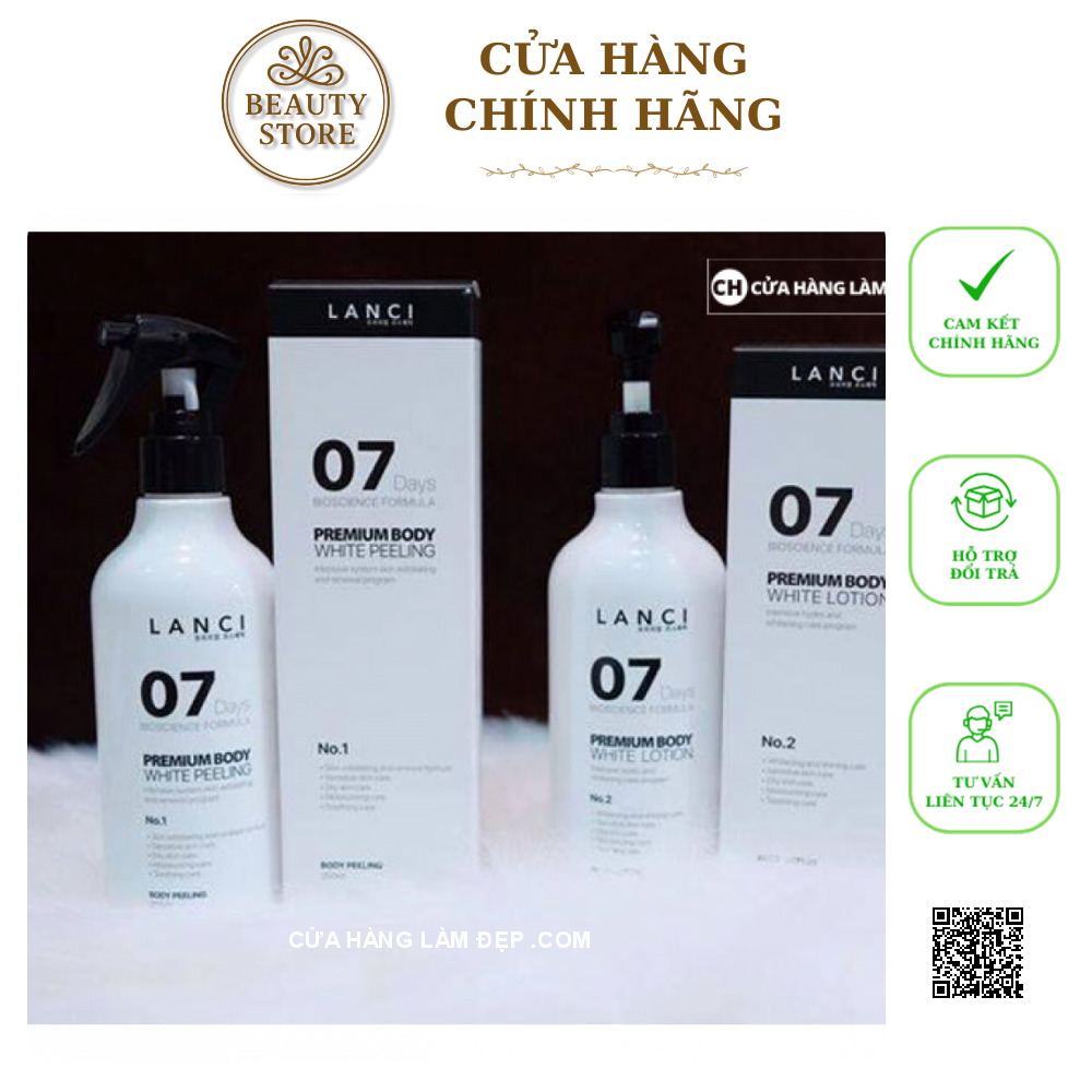 Set Dưỡng Trắng Da Toàn Thân Lanci Premium Body 07 Days