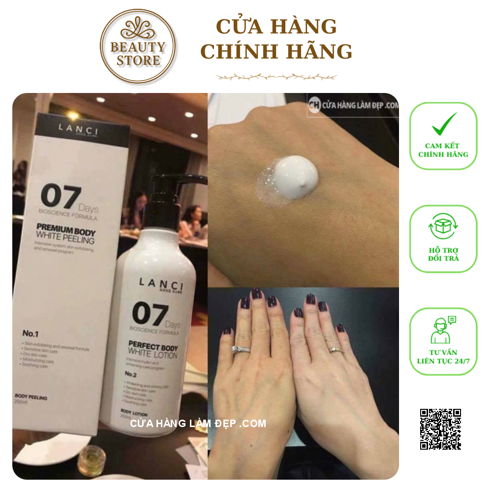 Set Dưỡng Trắng Da Toàn Thân Lanci Premium Body 07 Days
