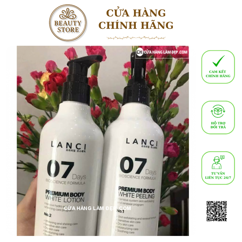 Set Dưỡng Trắng Da Toàn Thân Lanci Premium Body 07 Days