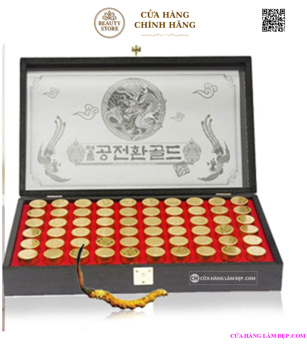 Đông Trùng Hạ Thảo Hộp Gỗ 60 Viên Hàn Quốc