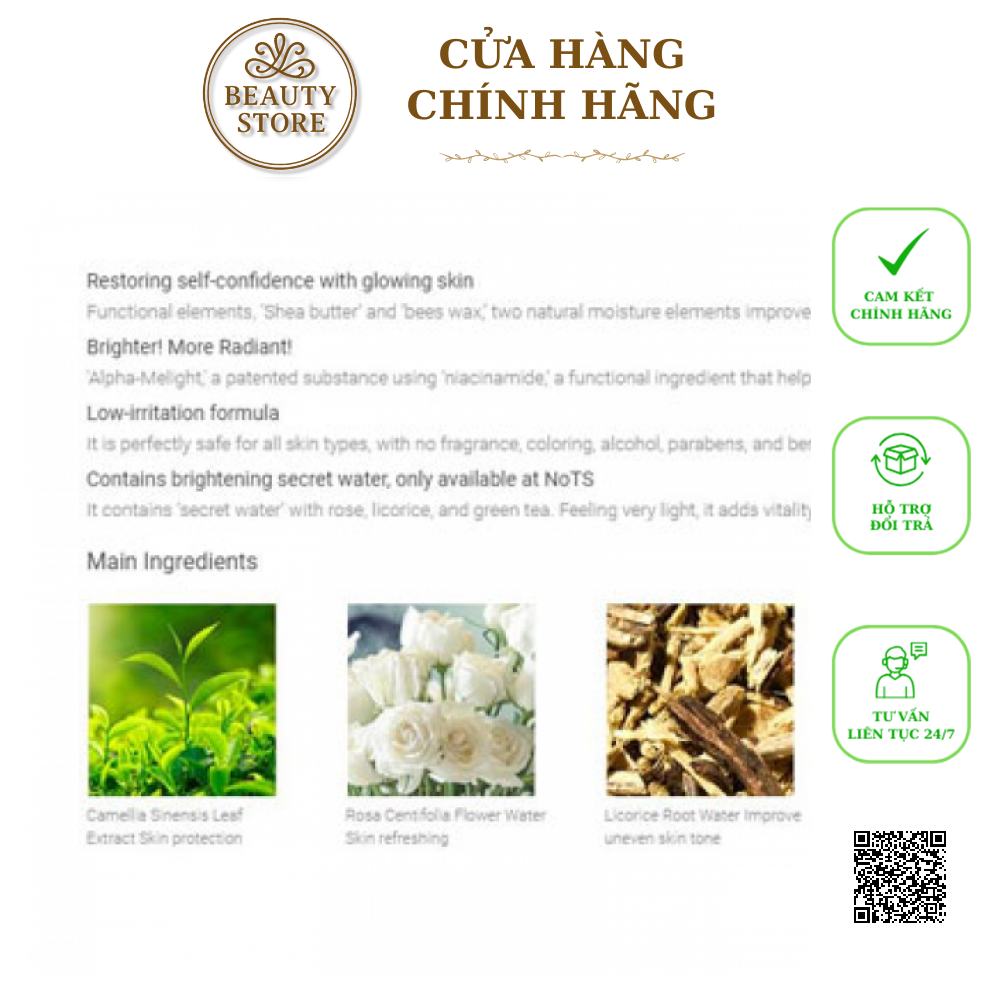 Tinh Chất Dưỡng Trắng Tái Tạo Da  Hàn Quốc Nots White Luminaire Revital Essence 30ml