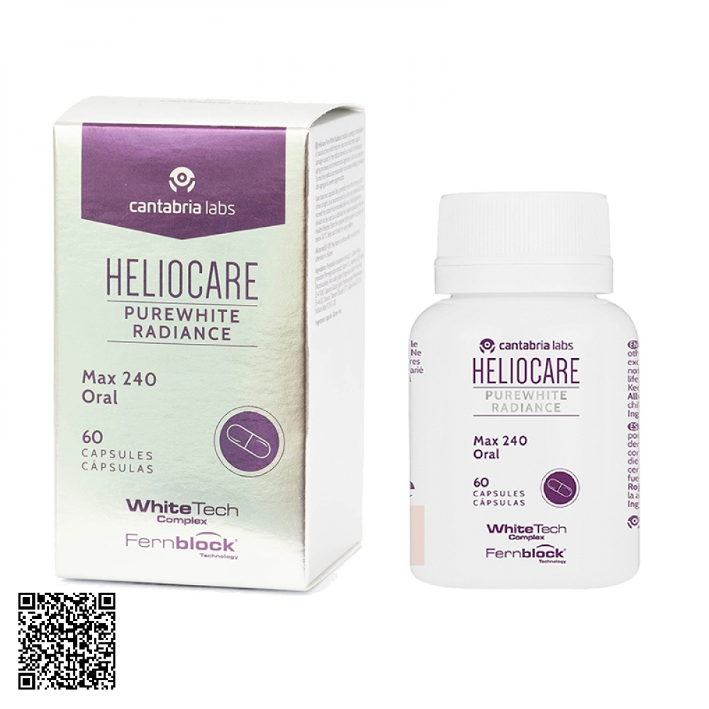 Viên Uống Trắng Da, Mờ Nám Heliocare Purewhite Radiance Max 240 Của Tây Ban Nha 60 Viên