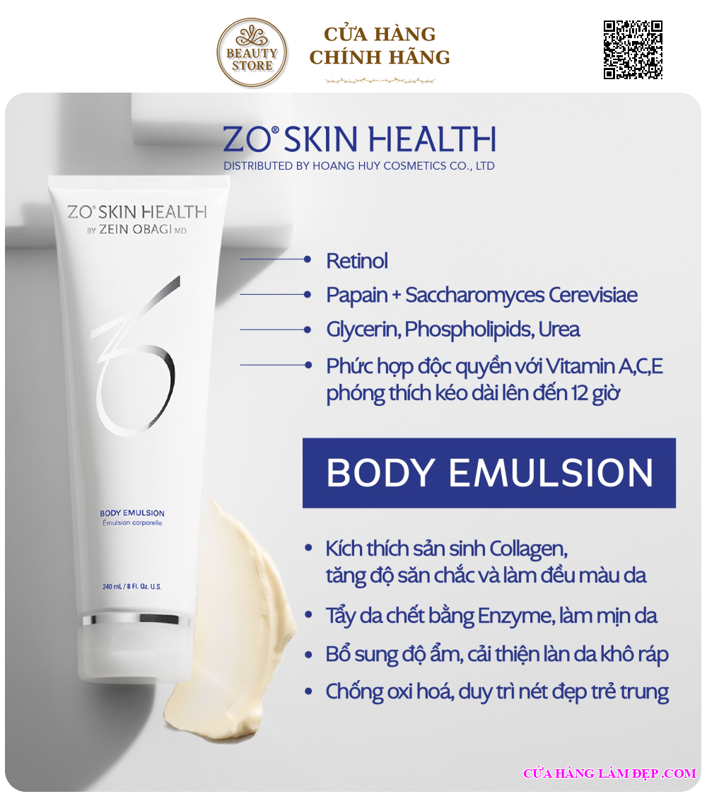 Kem dưỡng thể ZO® Skin Health Oraser Body Emulsion Plus 240ml