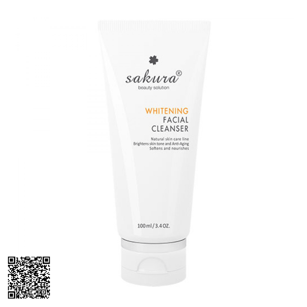 Sữa Rửa Mặt Dưỡng Trắng Da, Hỗ Trợ Ngừa Lão Hóa Sakura Whitening Facial Cleanser