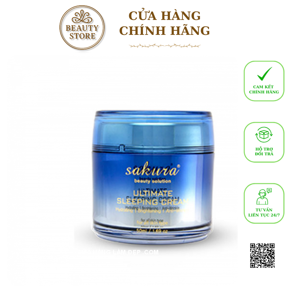 Mặt Nạ Ngủ Làm Dịu Và Trẻ Hoá Làn Da Sakura Ultimate Sleeping Cream