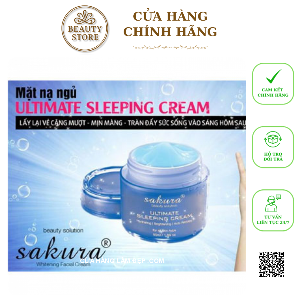 Mặt Nạ Ngủ Làm Dịu Và Trẻ Hoá Làn Da Sakura Ultimate Sleeping Cream
