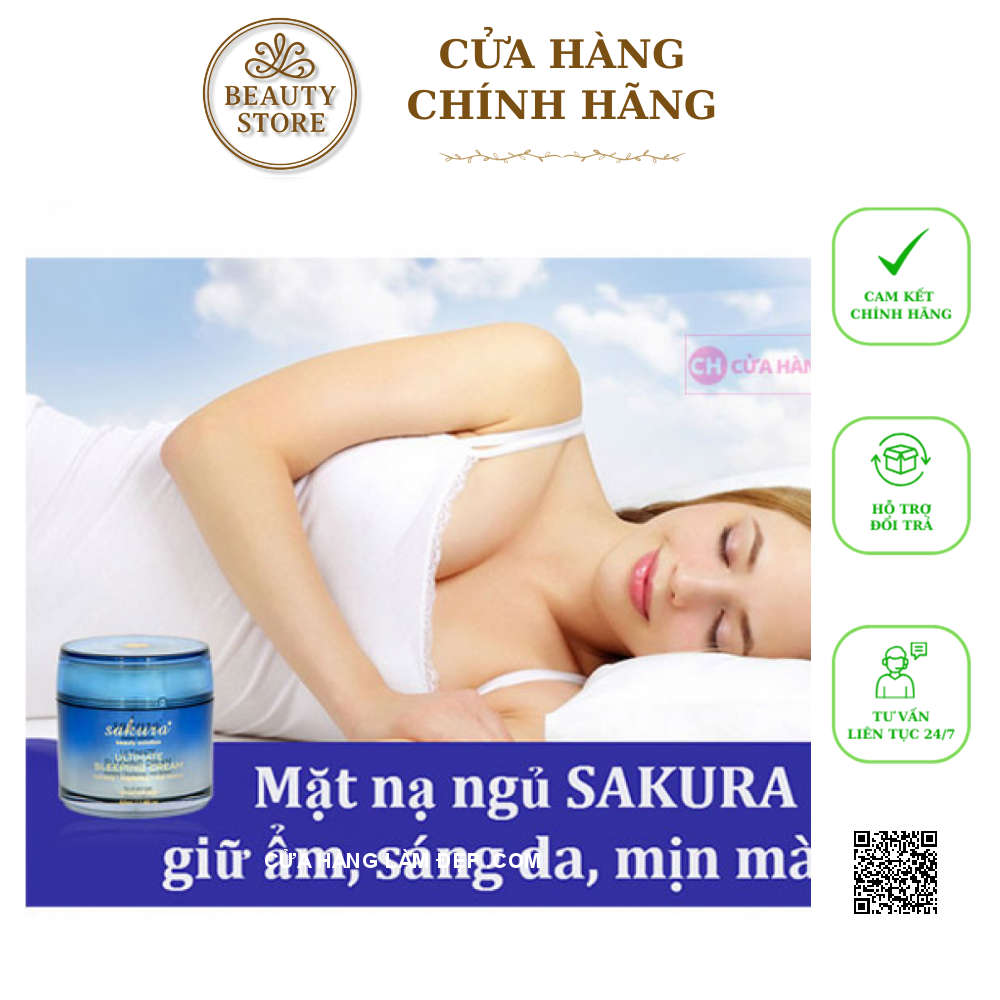 Mặt Nạ Ngủ Làm Dịu Và Trẻ Hoá Làn Da Sakura Ultimate Sleeping Cream