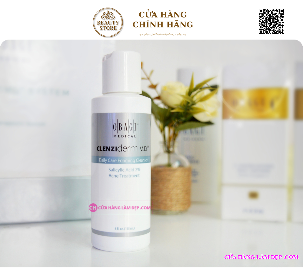Sữa Rửa Mặt Cho Da Mụn Obagi Cleziderm MD Daily Care Foaming Cleanser
