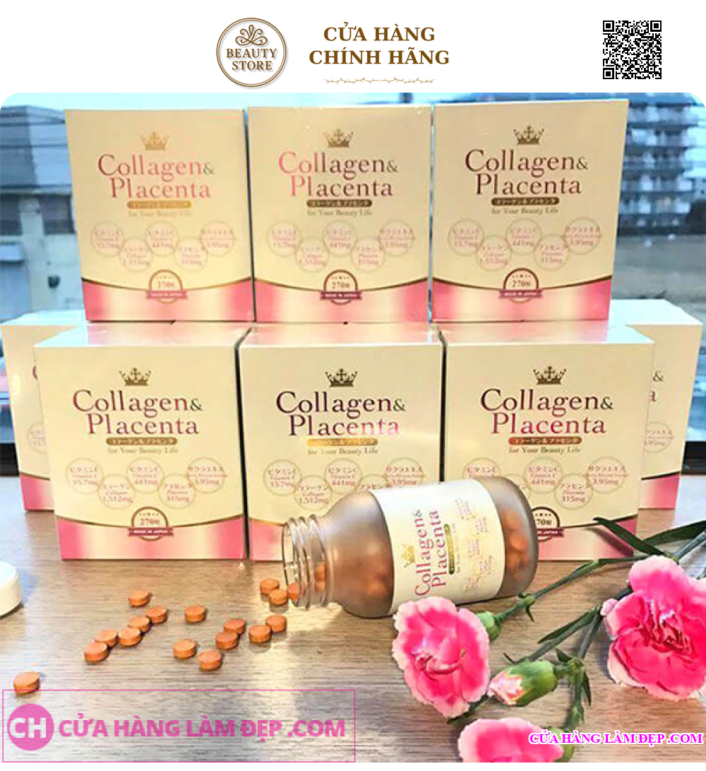 Uống Trắng Da Collagen Placenta Của Nhật 270 Viên