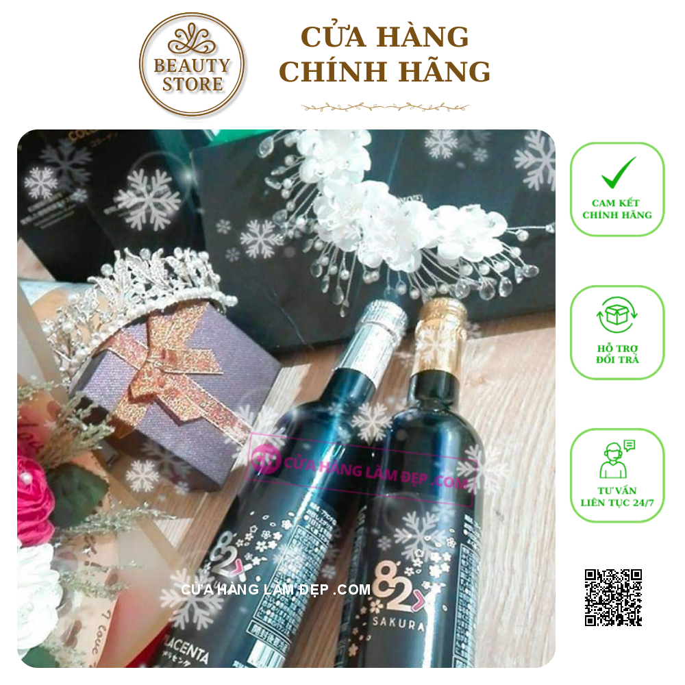 Combo 2 Chai Collagen Và Tinh Chất Nhau Thai Placenta 82x Sakura Nhật Bản
