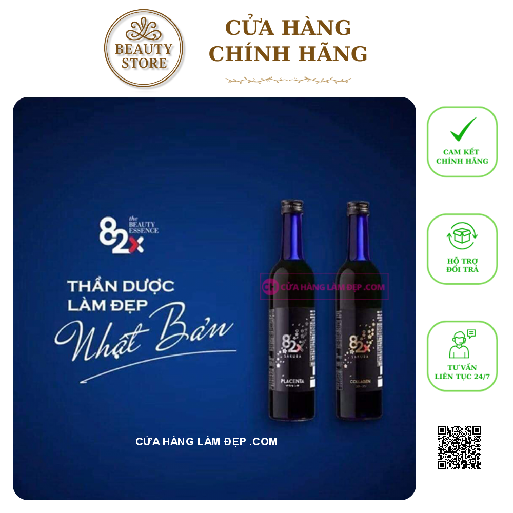 Combo 2 Chai Collagen Và Tinh Chất Nhau Thai Placenta 82x Sakura Nhật Bản