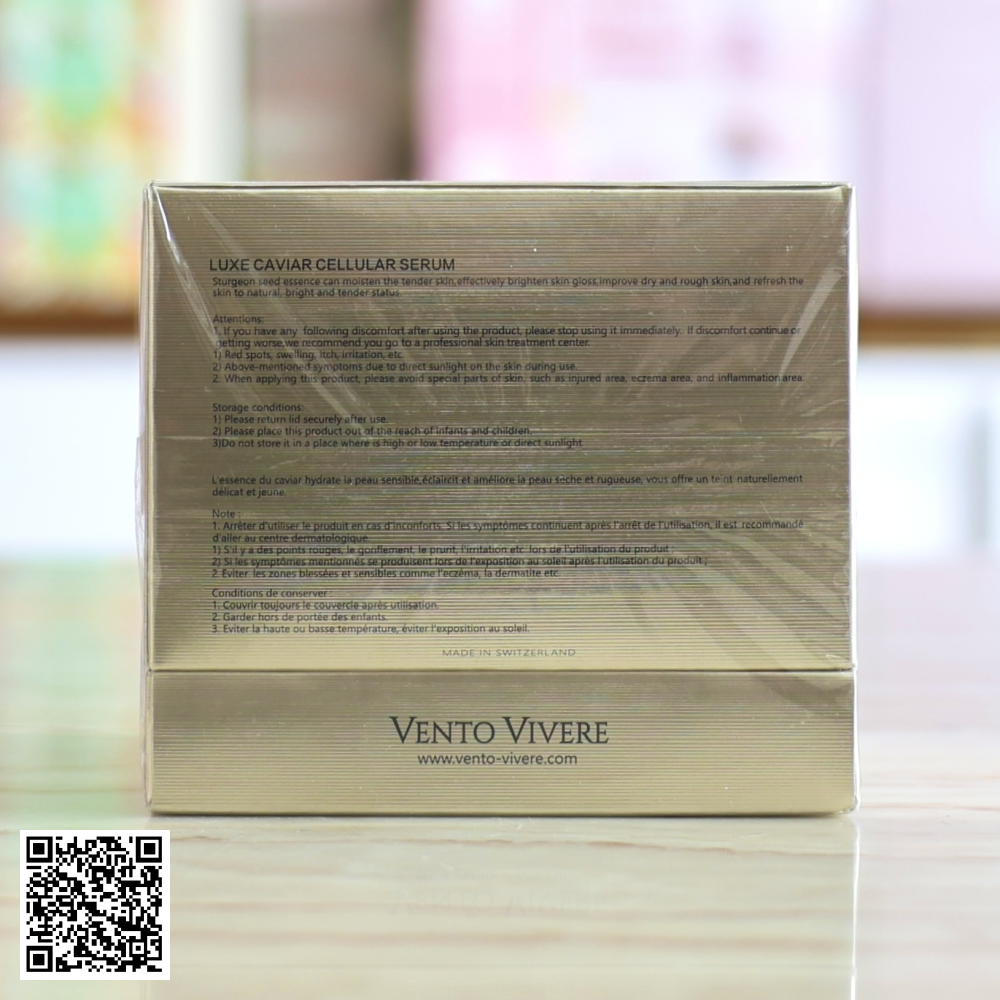 Serum Luxe Caviar Vento Vivere Dưỡng Da Trứng Cá Tầm Thụy Sỹ