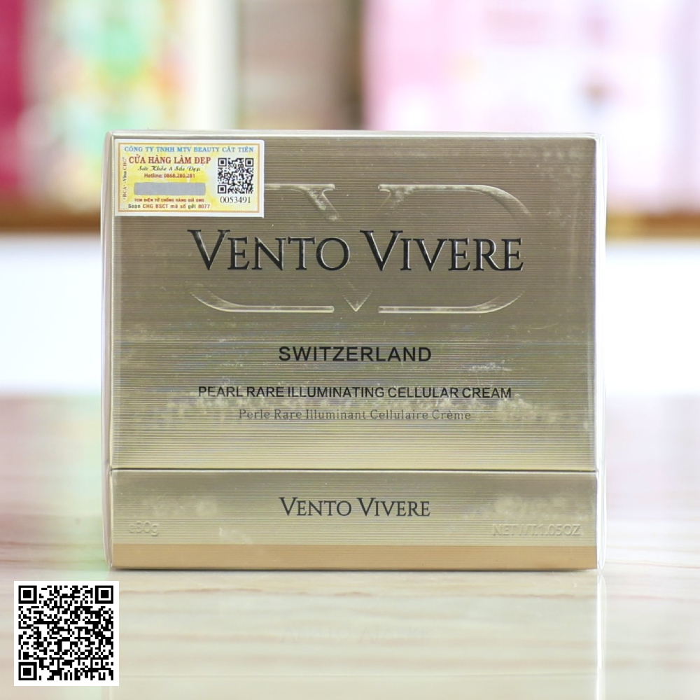Kem Pearl Rare Vento Vivere Dưỡng Da Mờ Nám Cao Cấp 30g Thụy Sỹ