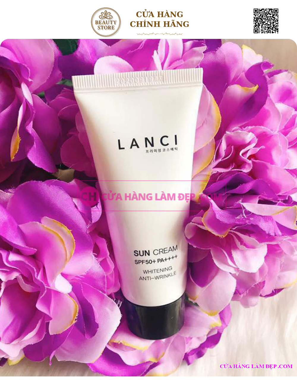 Kem Chống Nắng Bảo Vệ Da Lanci Sun Cream  SPF50+ PA++++ Whitening Anti-Wrinkle
