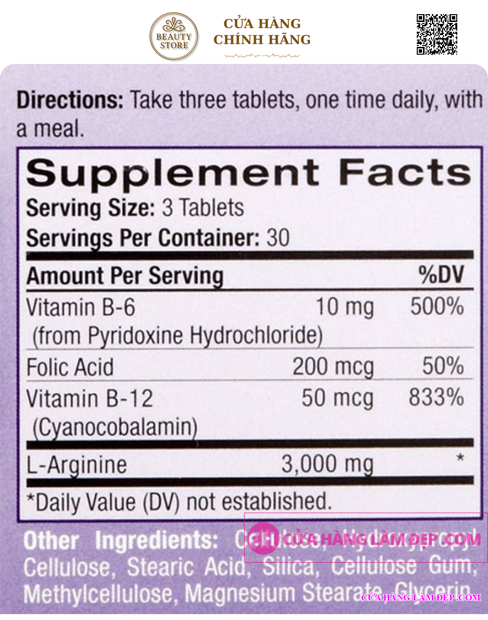 Viên Uống Cải Thiện Sinh Lý Phái Mạnh Natrol L-Arginine 3000mg