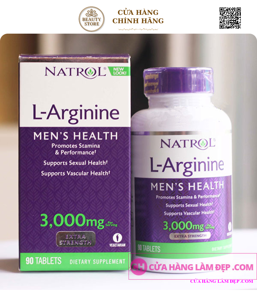 Viên Uống Cải Thiện Sinh Lý Phái Mạnh Natrol L-Arginine 3000mg