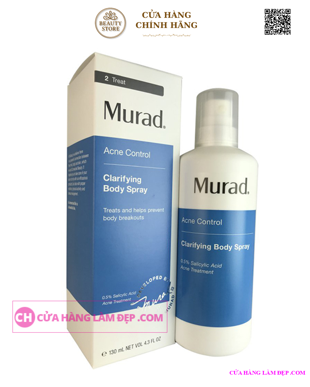 Chai Xịt Giảm Mụn Cơ Thể Và Vi Khuẩn Murad Clarifying Body Spray