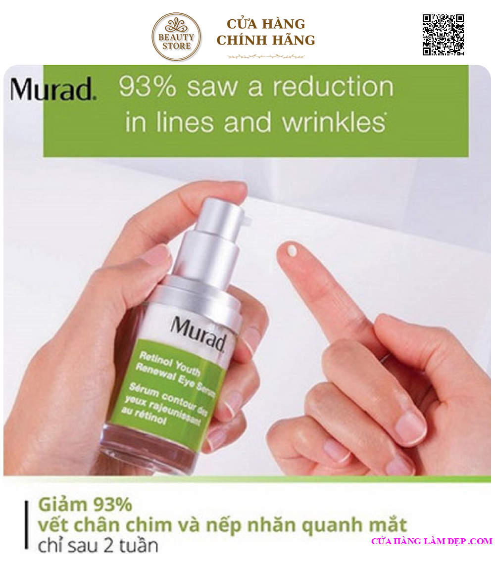 Serum Xoá Nhăn Và Quầng Thâm Vùng Mắt Murad Retinol Youth Renewal Eye Serum
