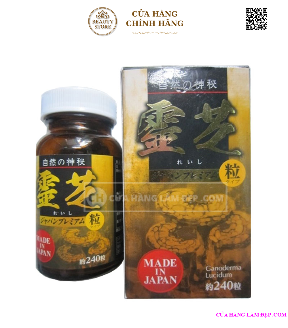 Nấm Linh Chi Đen Cô Đặc Nhật Bản hộp 240 viên