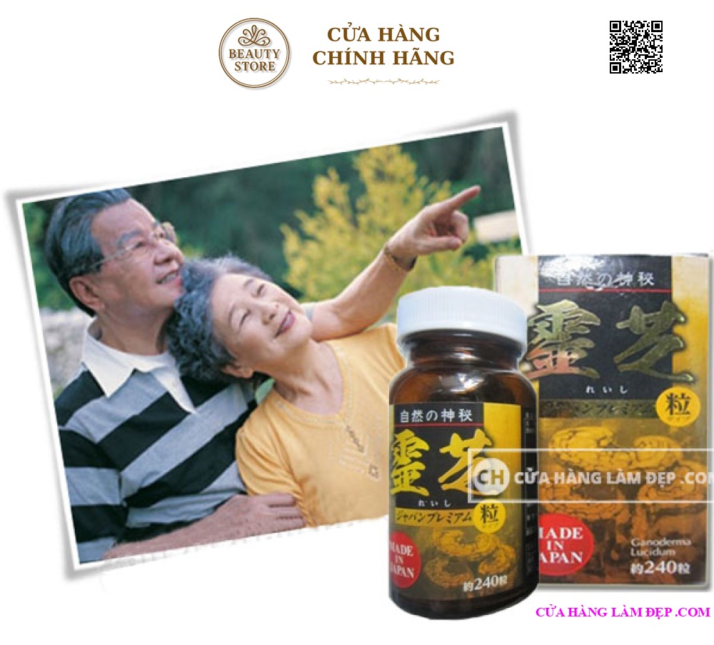 Nấm Linh Chi Đen Cô Đặc Nhật Bản hộp 240 viên