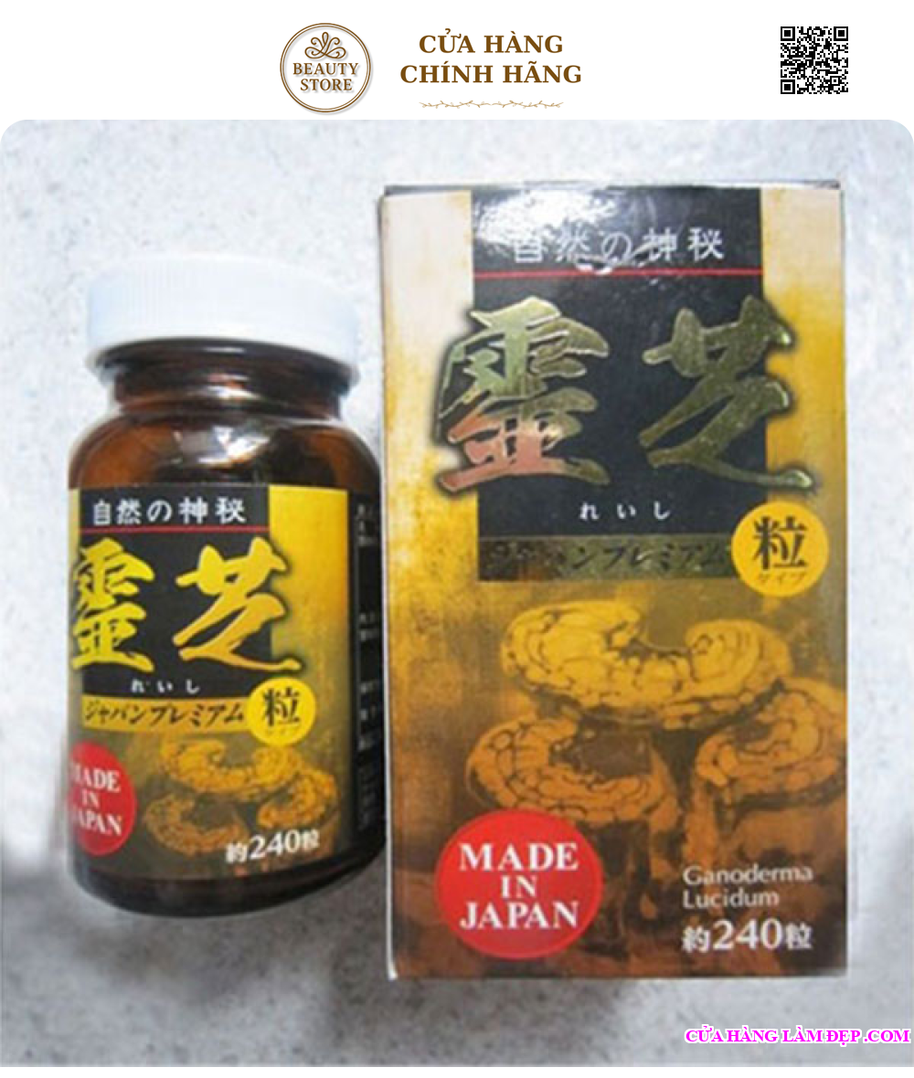 Nấm Linh Chi Đen Cô Đặc Nhật Bản hộp 240 viên