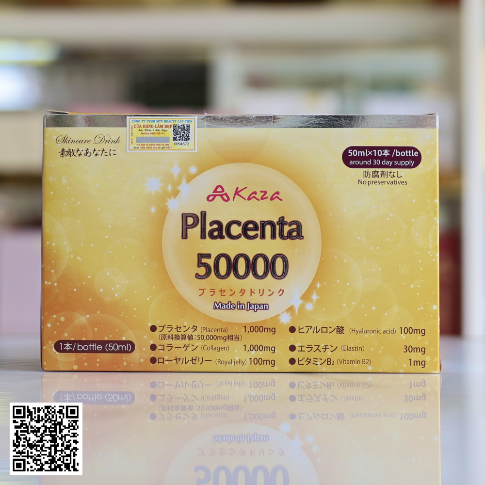 Nước Uống Trắng Da Mờ Nám Kaza Placenta 50000mg Nhật Bản
