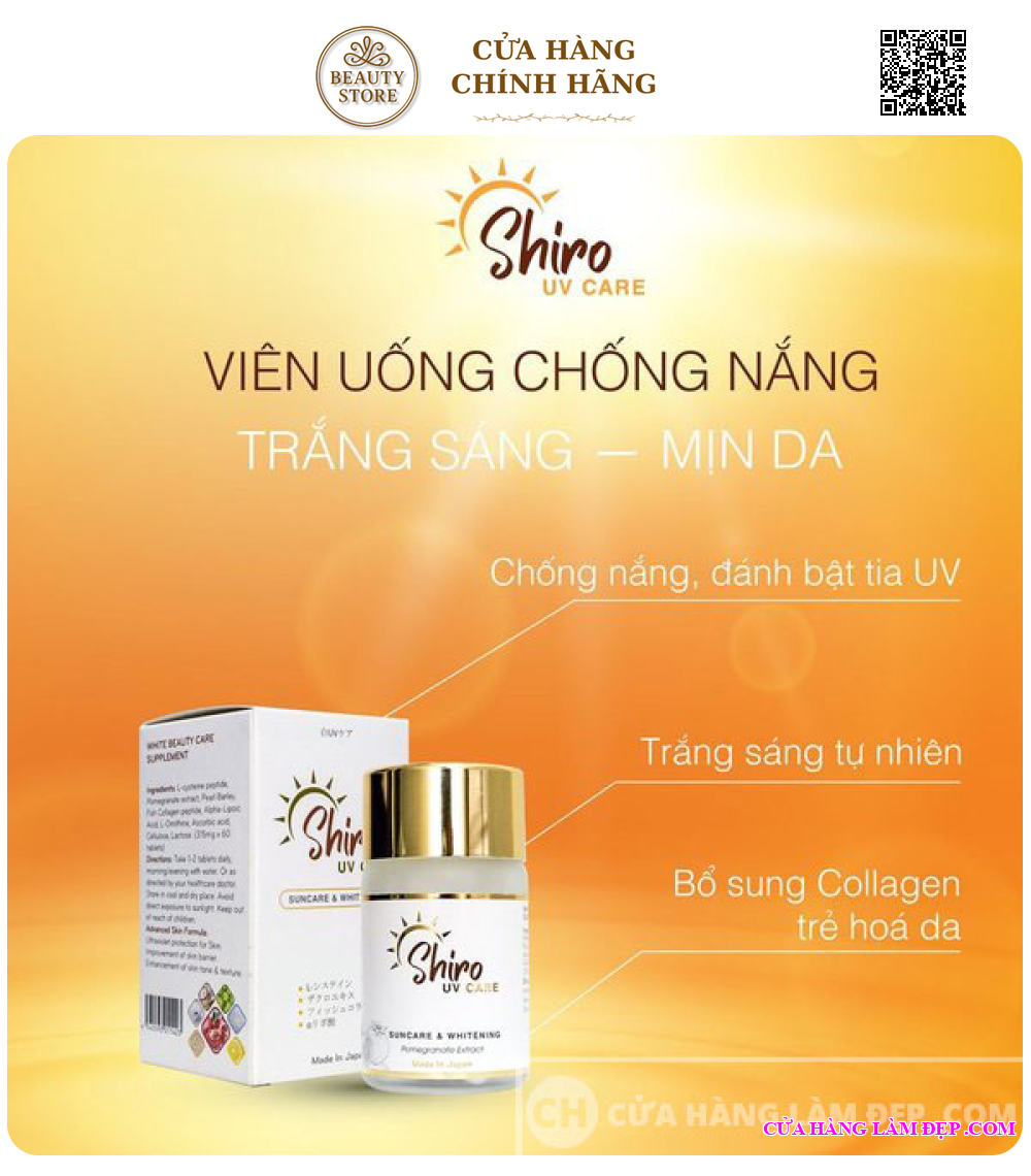 Viên Uống Trắng Da Chống Nắng Shiro UV Care Suncare Whitening