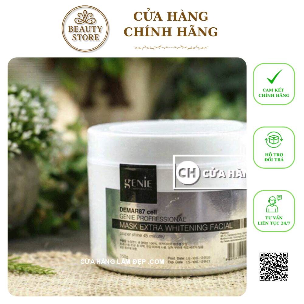Kem Ủ Kích Trắng Da Mặt Nhau Thai Cừu Genie Demar87 Cell Profressional Mask Extra Whitening Facial