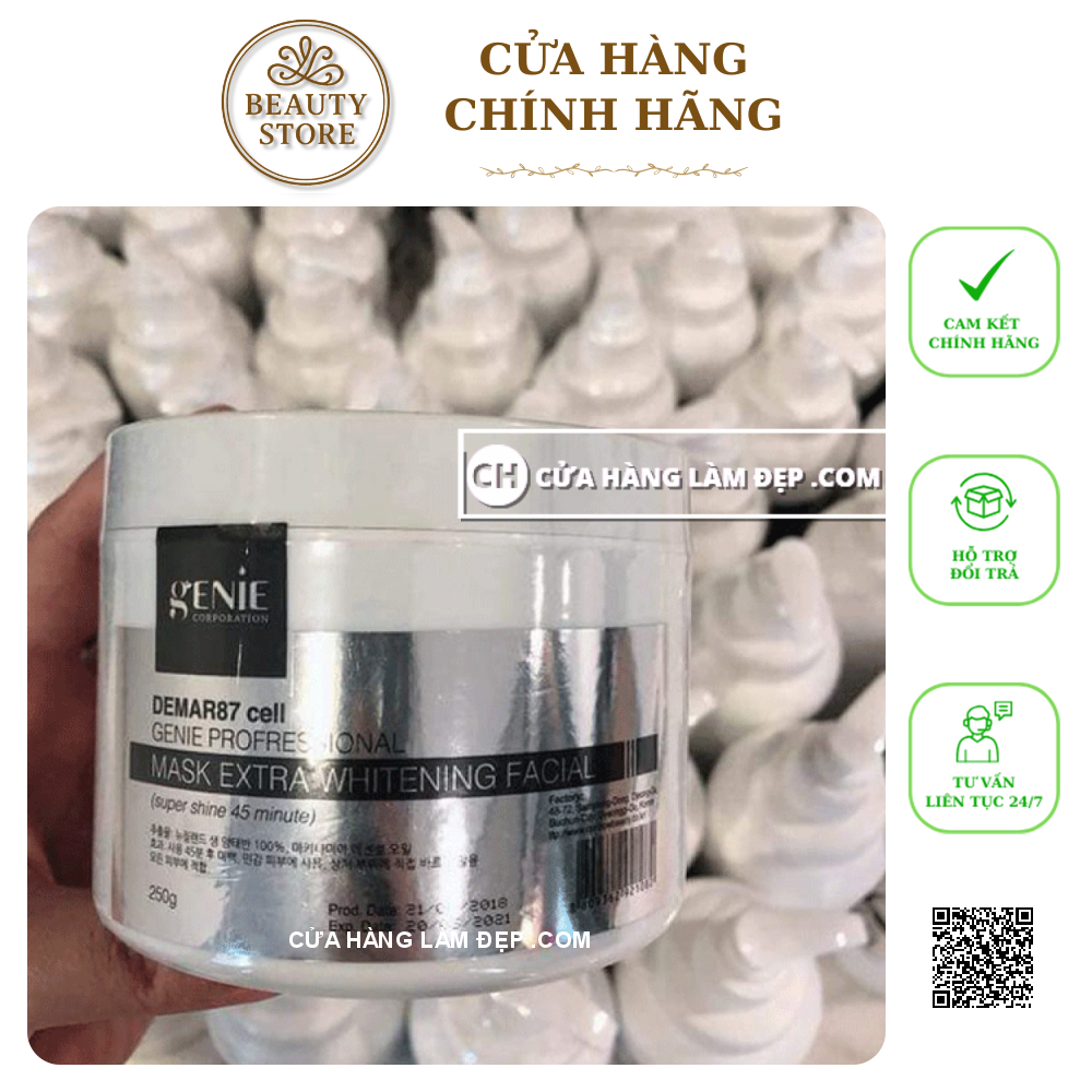 Kem Ủ Kích Trắng Da Mặt Nhau Thai Cừu Genie Demar87 Cell Profressional Mask Extra Whitening Facial