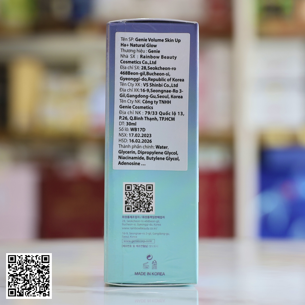 Serum Dưỡng Ẩm Genie Natural Glow Volume Skin Up HA+ Hàn Quốc 30ml