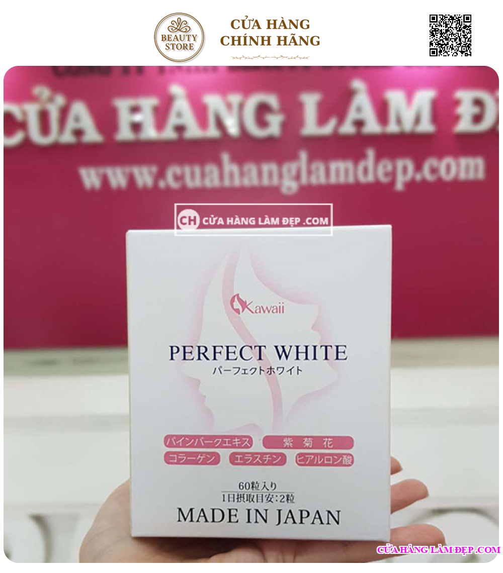 Viên Uống Làm Trắng Da, Hỗ Trợ Ngừa Lão Hóa Perfect White Nhật Bản