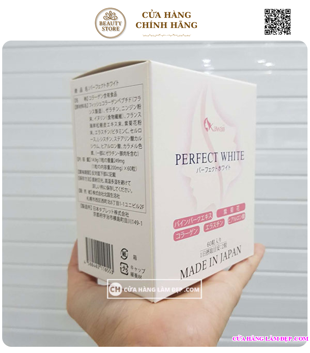 Viên Uống Làm Trắng Da, Hỗ Trợ Ngừa Lão Hóa Perfect White Nhật Bản