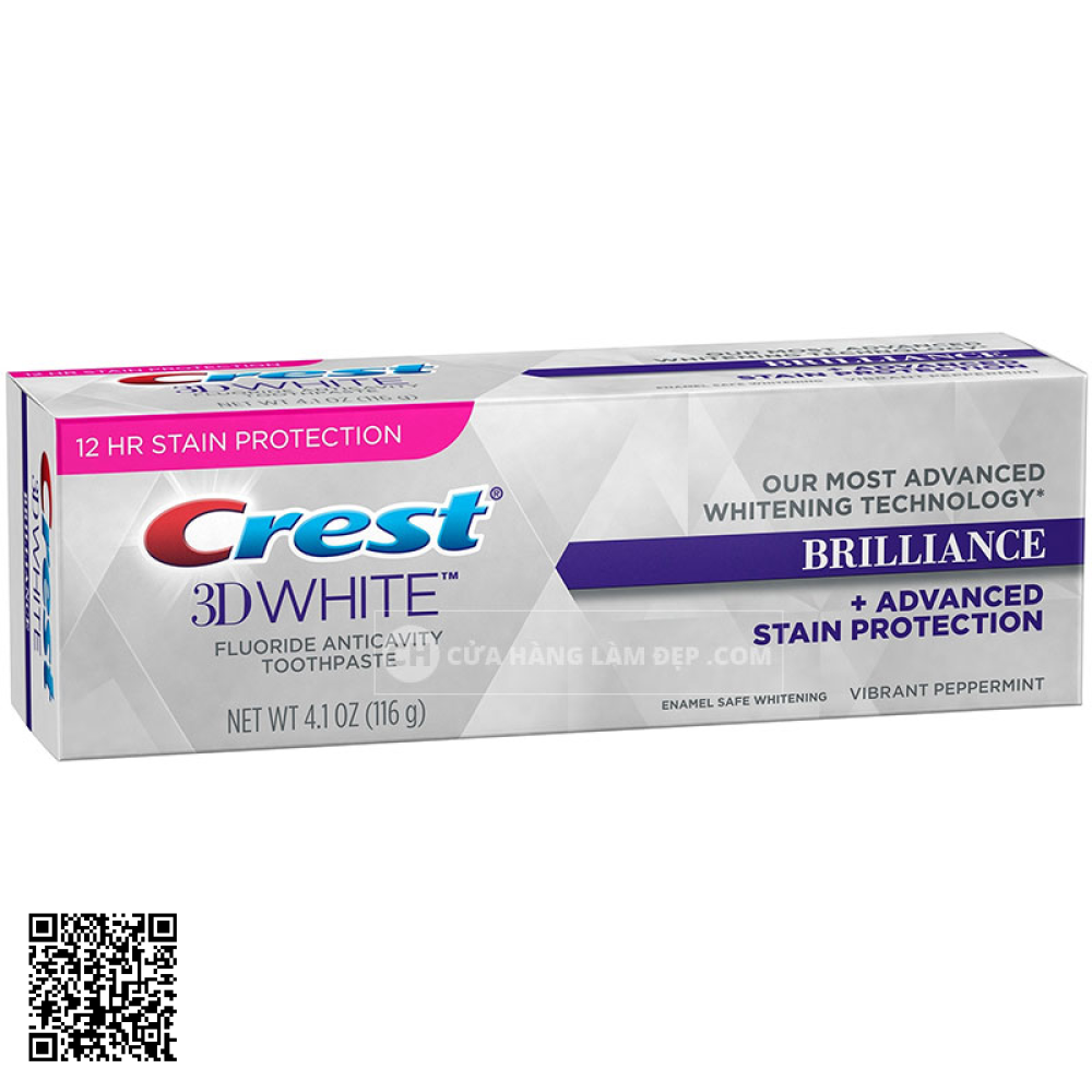 Kem Đánh Răng Crest 3D White Fluoride Anticavity Toothpaste Brilliance 116g