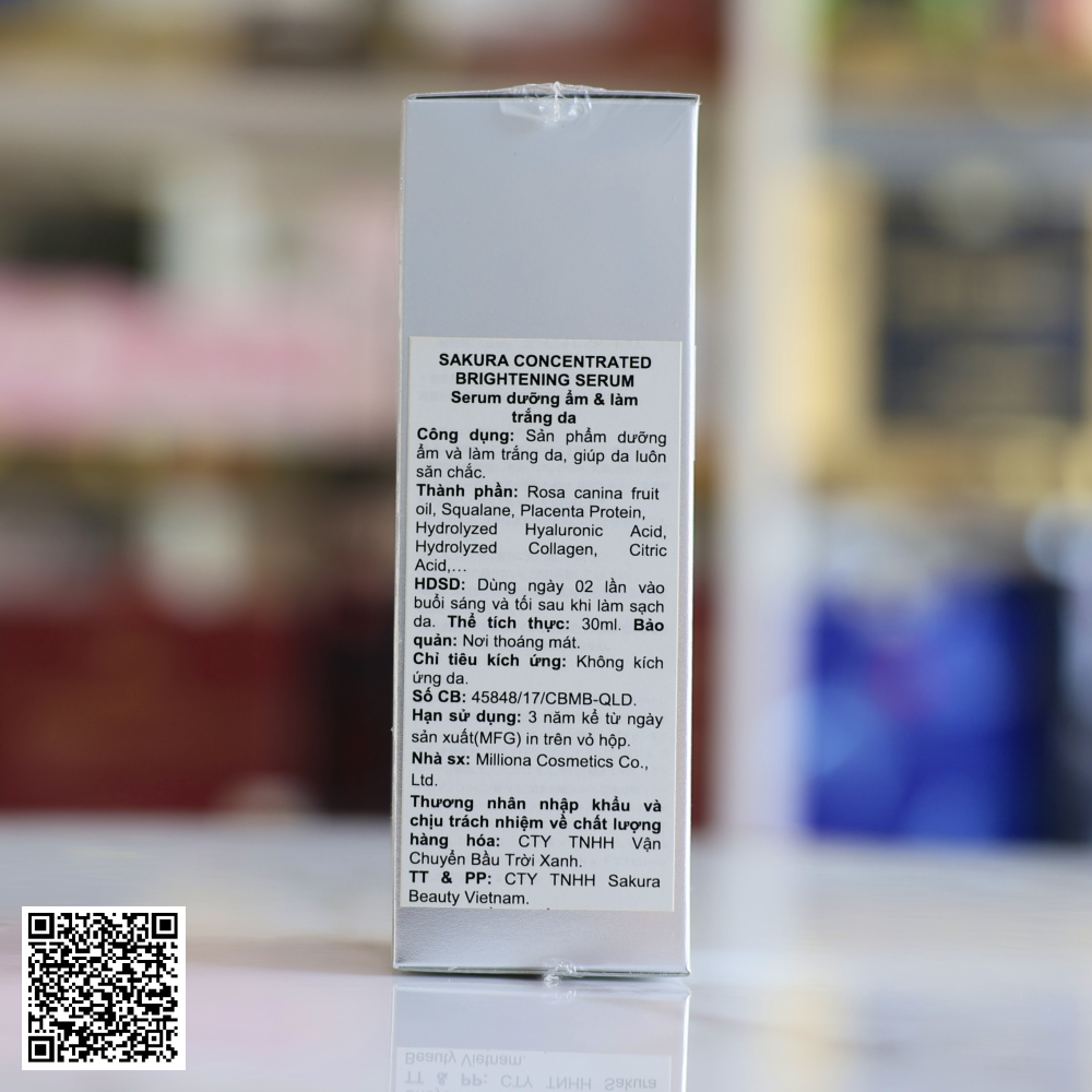 Serum Dưỡng Da Trắng Sáng, Giảm Các Dấu Hiệu Lão Hóa Sakura Concentrated Brightening Serum Từ Nhật Bản