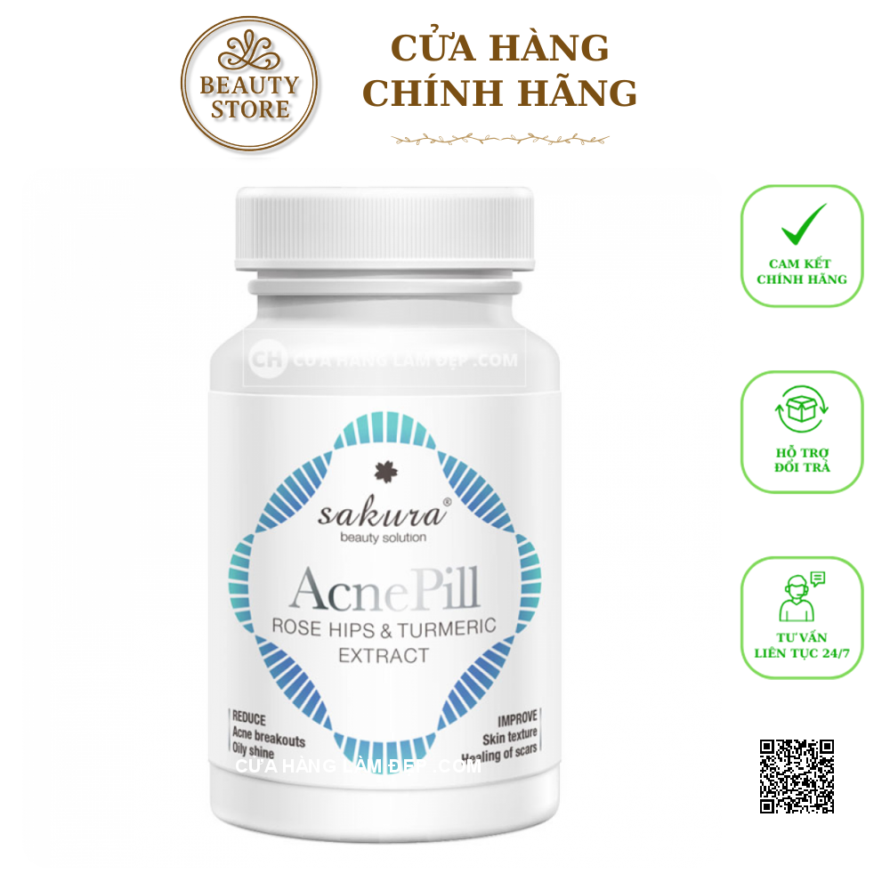Viên Uống Giảm Mụn, Xóa Tan Sẹo Thâm Sakura Acnepill