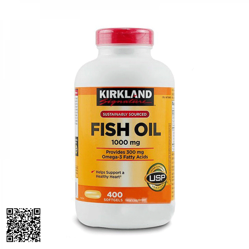 Kirkland Viên Uống Dầu Cá Signature Fish Oil 1000mg 400 Viên
